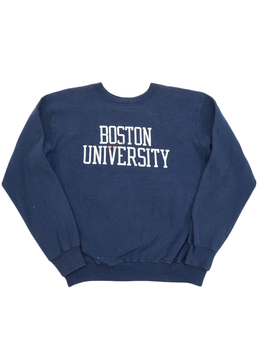 80'S CHAMPION REVERSE WEAVE TYPE ''BOSTON UNIVERSITY'' SWEAT SHIRT (SIZE. LARGE)