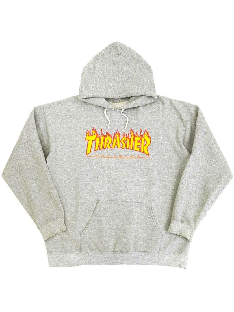 90'S～ THRASHER HOODED SWEAT SHIRT GREY (APPROX.LARGE)