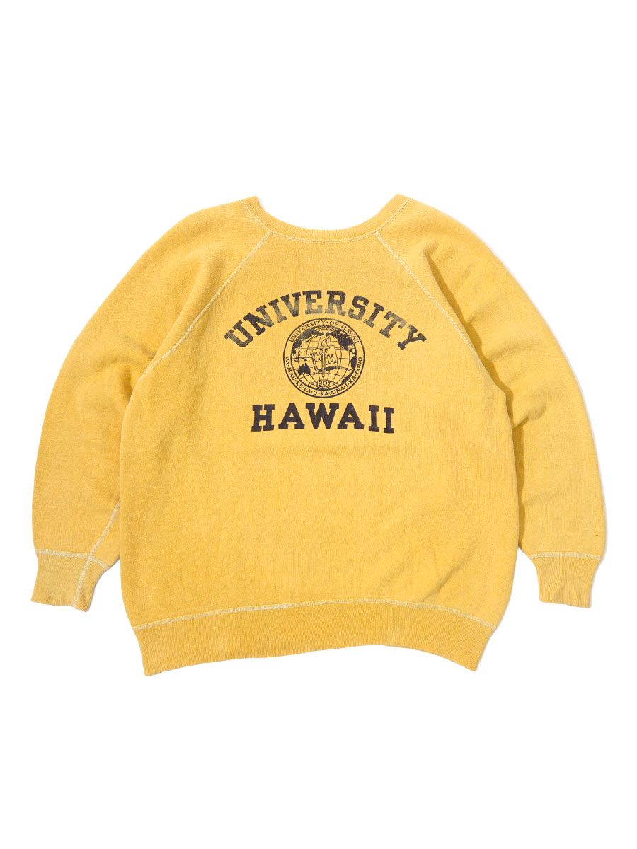60'S CHAMPION ''UNIVERSTY HAWAII'' SWEAT SHIRT MUSTARD (SIZE.LARGE
