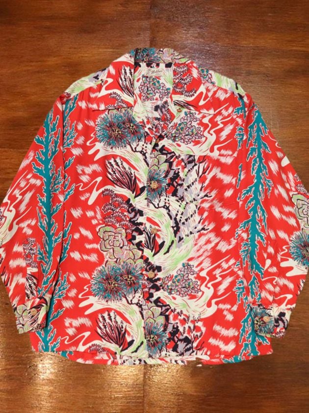 1950s L/S HAWAIIAN SHIRT , Size M