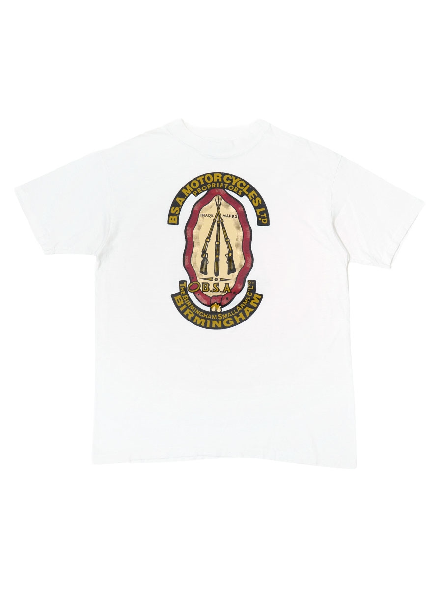 80'S ''B.S.A. MOTORCYCLES LTD. BIRMNGHAM'' T SHIRT (SIZE.LARGE) MADE IN USA