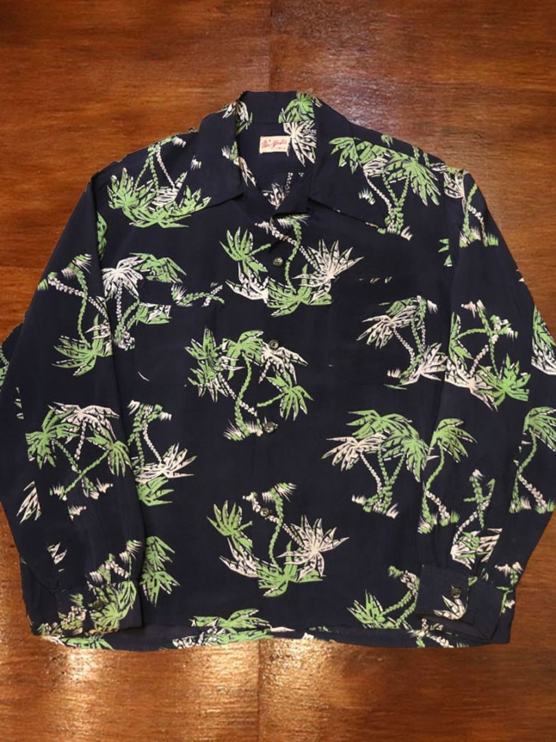 1950s L/S HAWAIIAN SHIRT , Size ML