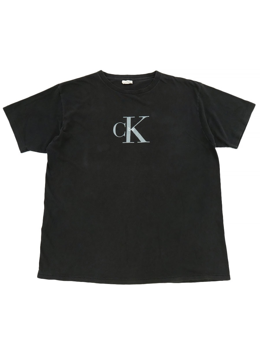 90'S CALVIN KLEIN ''CK BE'' 100% COTTON T SHIRT BLK (SIZE. X LARGE) MADE IN USA