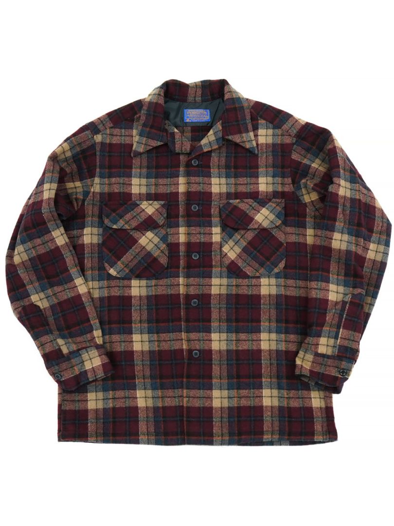 80'S PENDLETON PLAID BOARD SHIRT (SIZE. MEDIUM)