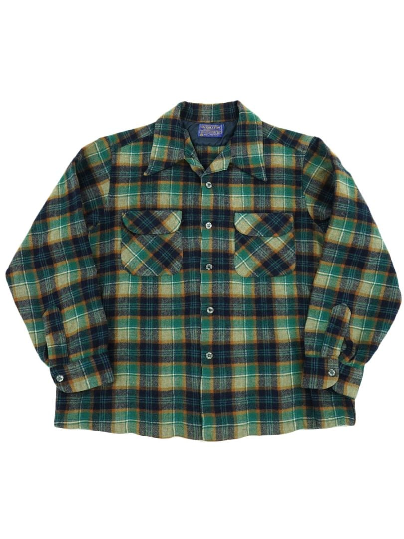 70'S PENDLETON PLAID BOARD SHIRT (SIZE. X LARGE)