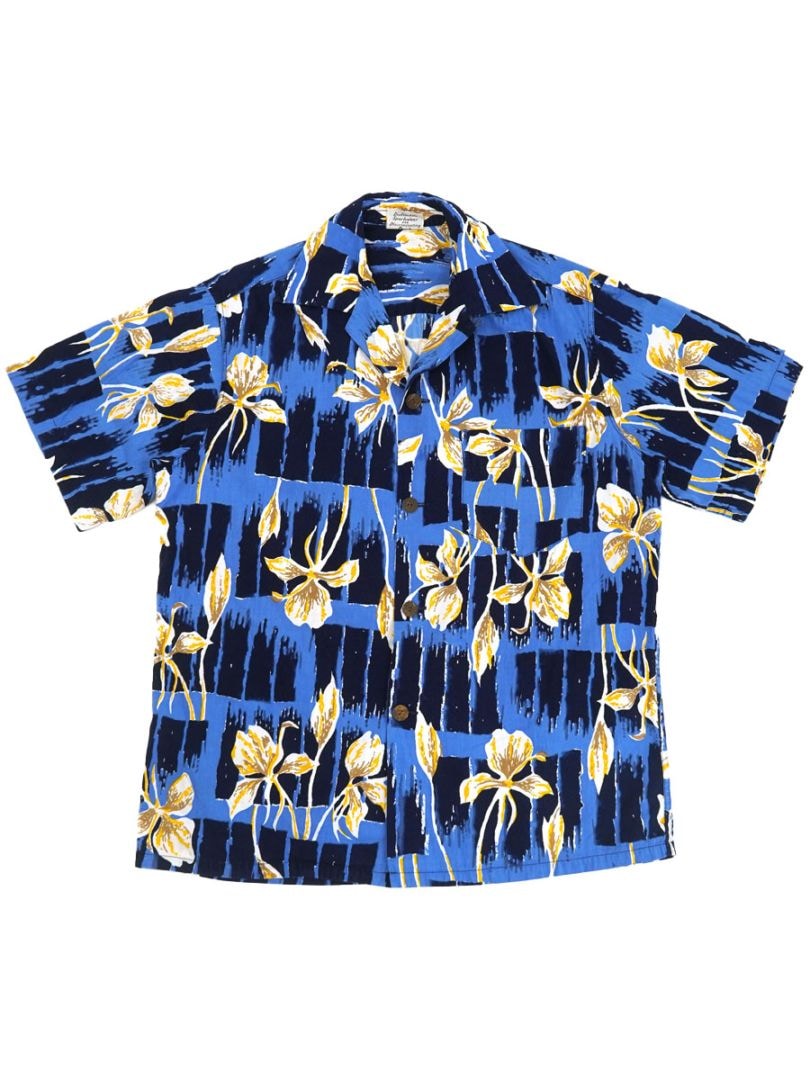 50'S SHAHEEN'S OF HONOLULU COTTON HAWAIIAN SHIRT (SIZE.SMALL)