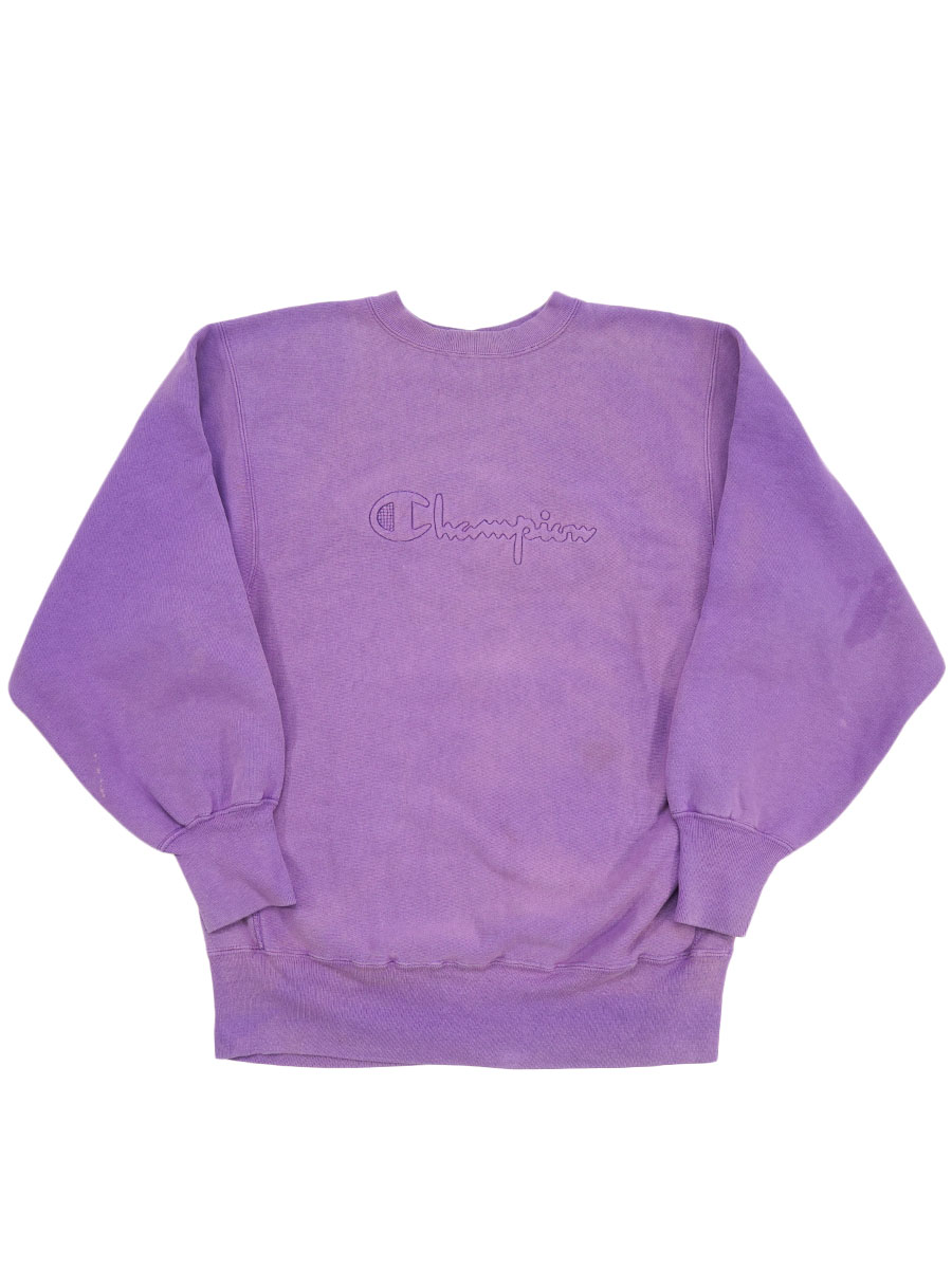 90'S CHAMPION REVERSE WEAVE CRUE SCRIPT LOG PURPLE (SIZE. X LARGE) MADE IN USA