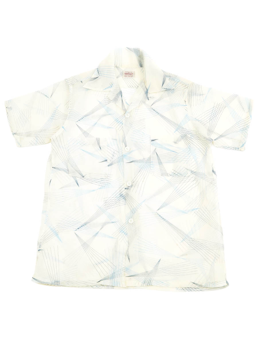 50'S PENNEY'S TOWNCRAFT SEERSUCKER S/S SHIRT (SIZE.SMALL)