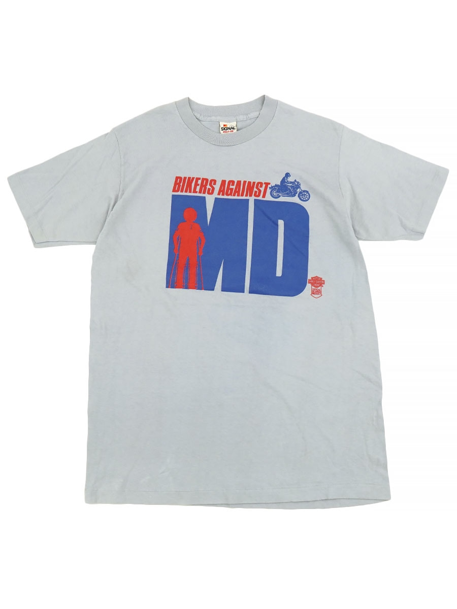 80'S SIGNAL H-D ''BIKERS AGAINST MD'' T SHIRT (SIZE. LARGE)