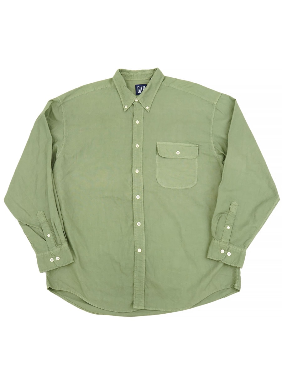 90'S OLD GAP L/S B.D. SHIRT PISTACHIO (SIZE. X LARGE)