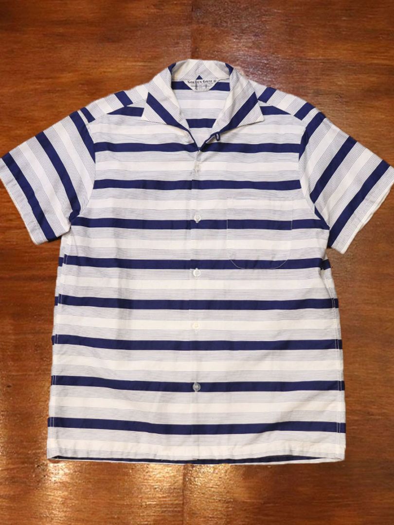 1960s S/S BORDER SHIRT , Size M