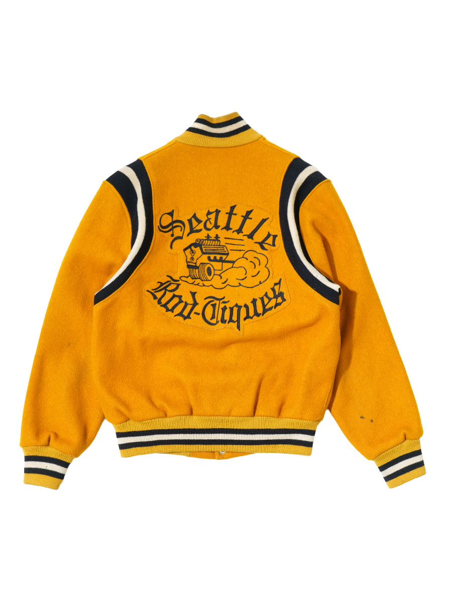 60'S OREGON/WASHINGTON ATHLETIC ''SEATTLE ROD-TIQUES'' CAR CLUB JACKET (SIZE.40)