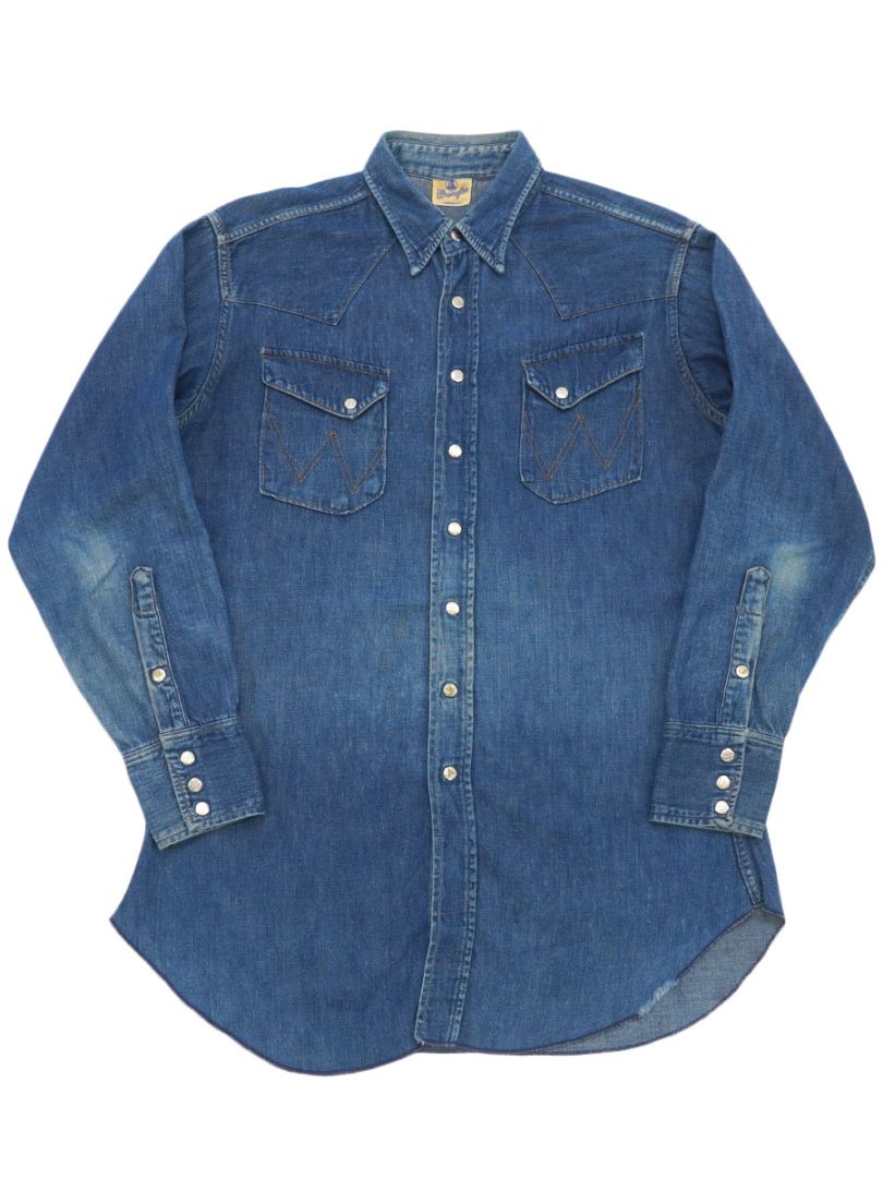 50'S WRANGLER 27MW DENIM WESTERN SHIRT (APPROX.15 1/2)