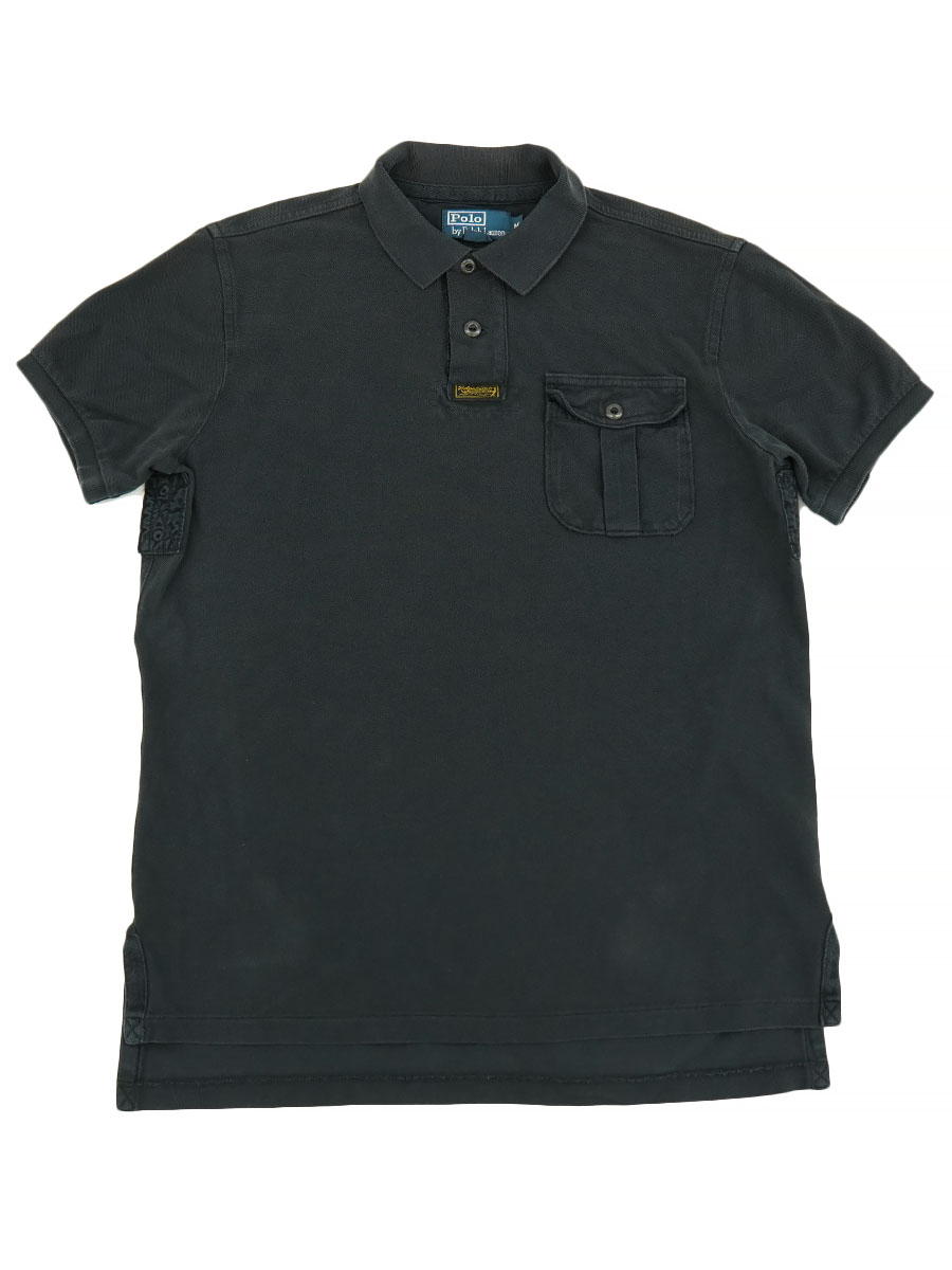 RALPH LAUREN S/S POLO SHIRT BLK METAL BUTTON (SIZE. MEDIUM)