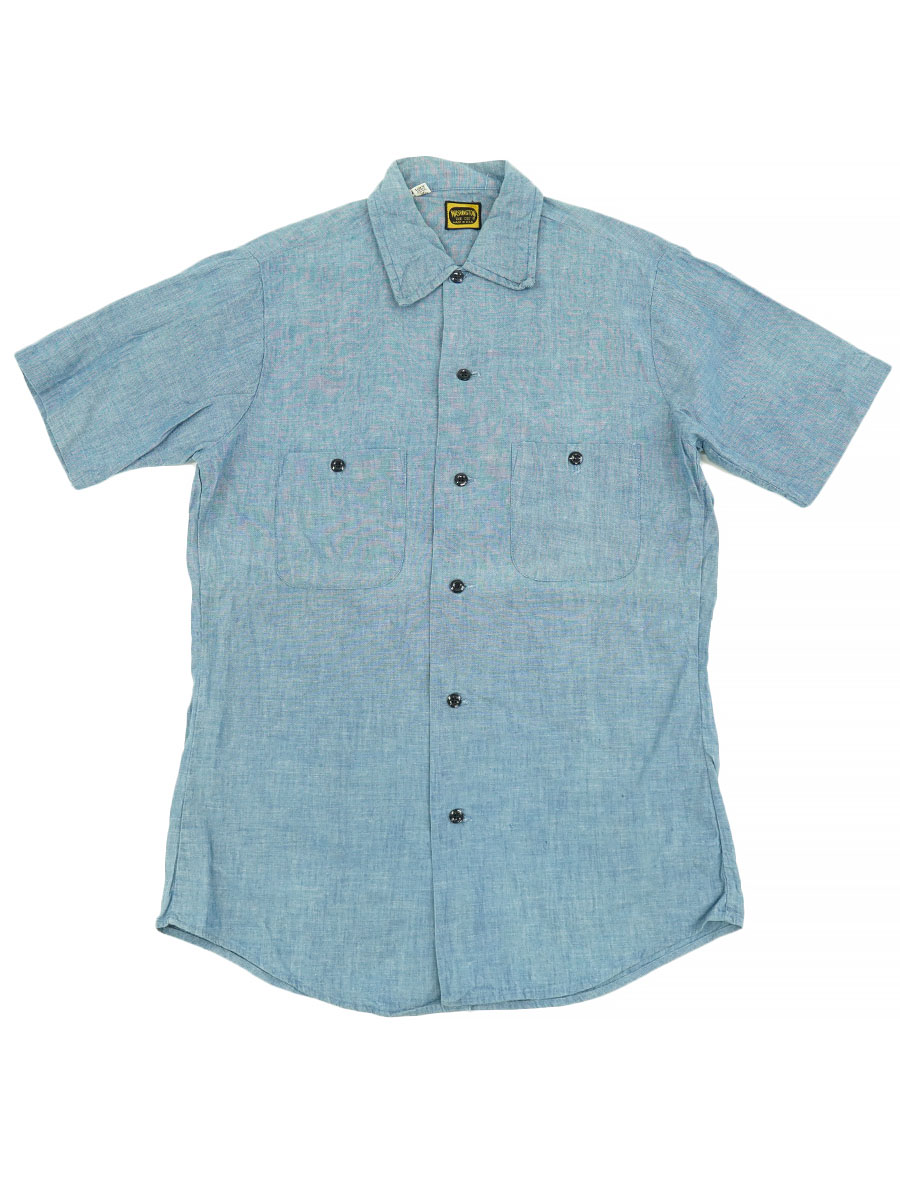 70'S WASHINGTON DEE CEE S/S CHAMBRAY SHIRT (SIZE. 14-14 1/2