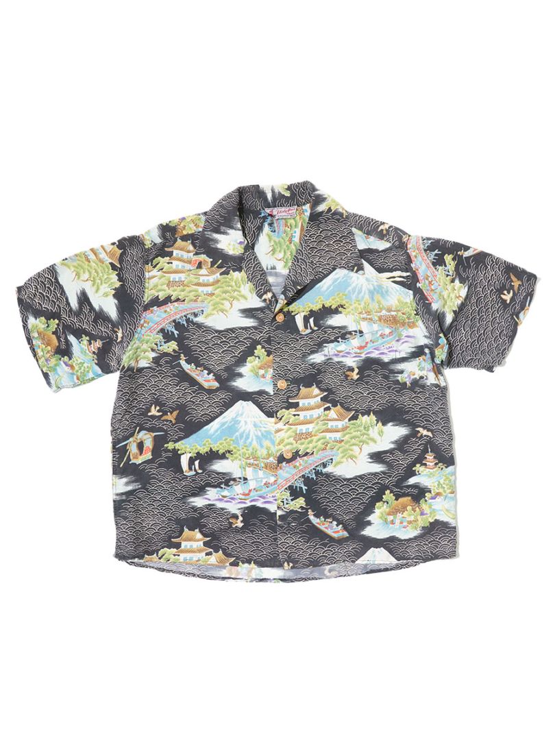 50'S LIBERTY HOUSE ORIENTAL PATTERN SILK HAWAIIAN SHIRT (APPROX.MEDIUM)