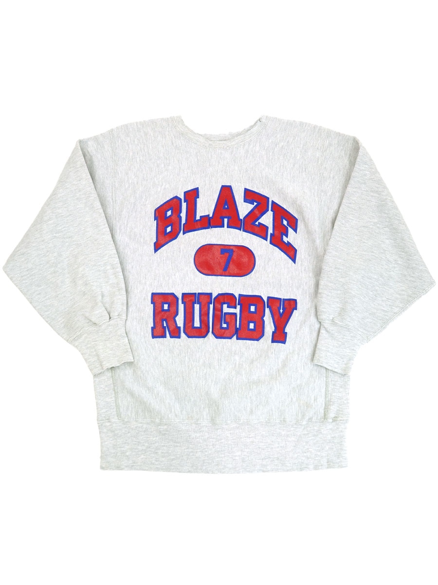 90'S CHAMPION REVERSE WEAVE ''BLAZE RUGBY #7'' GREY (SIZE.X LARGE) MADE IN USA