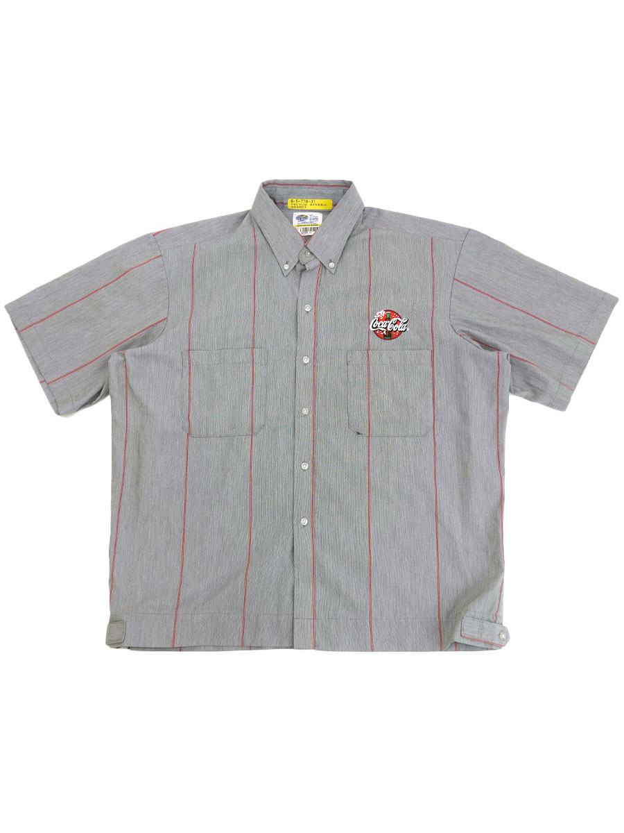 90'S～ RIVERSIDE ''COCA-COLA'' SHORT SLEEVE WORK SHIRT (SIZE.X LARGE) MADE IN USA