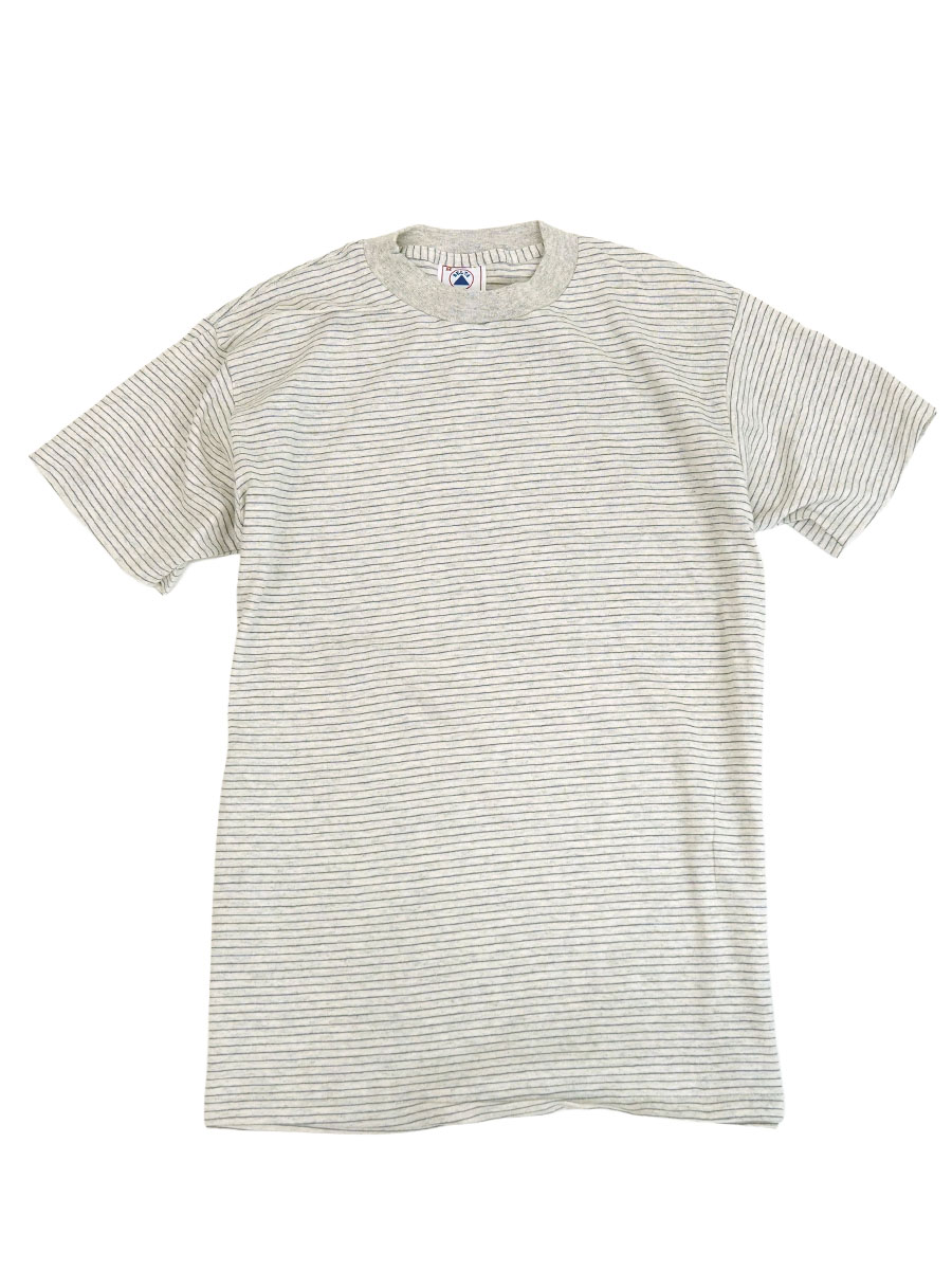 90'S DELTA STRIPE PATTERN T SHIRT GREY (SIZE.MEDIUM) MADE IN USA