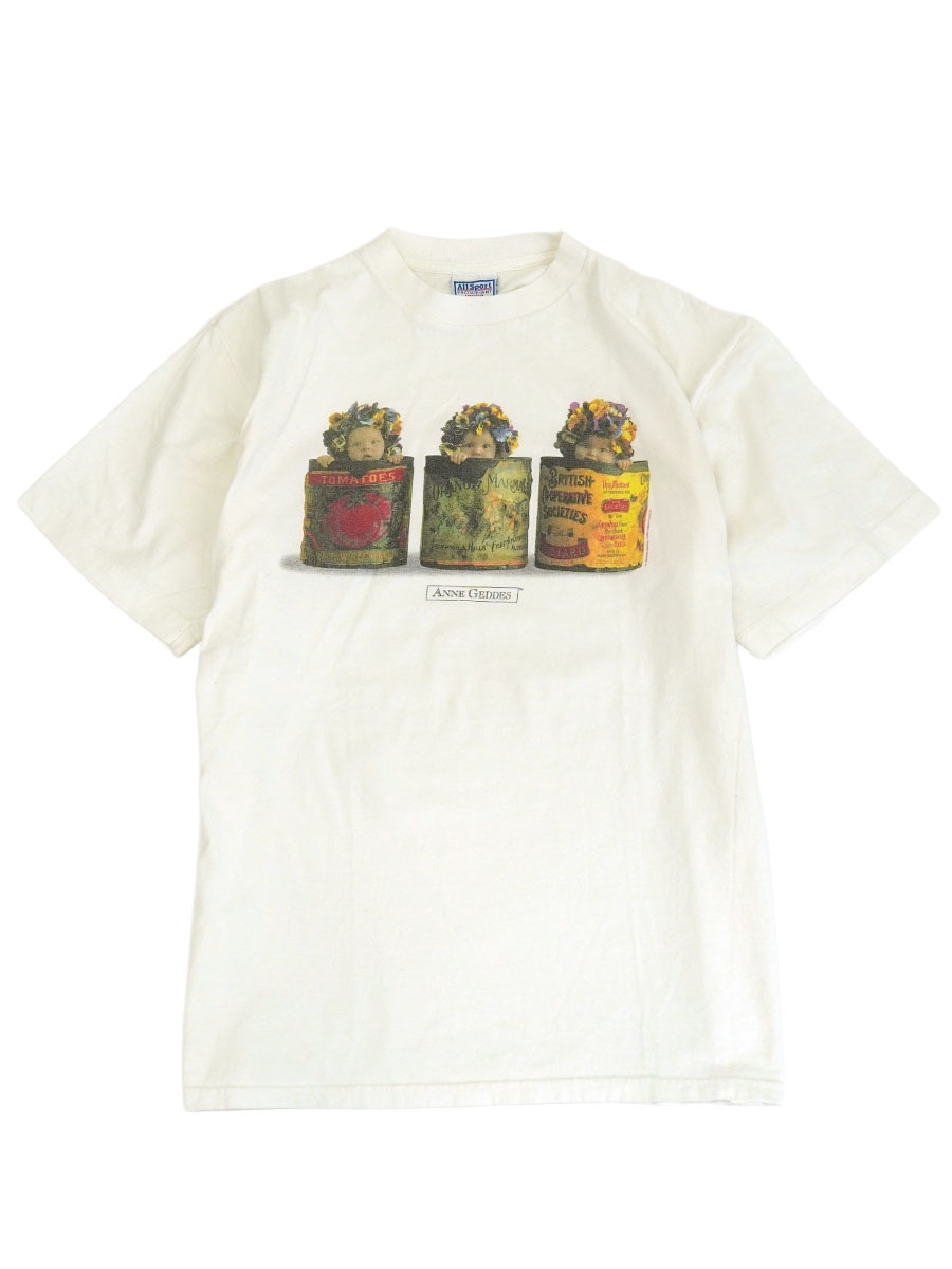90'S ALL SPORT ''ANNE GEDDES'' T SHIRT WHITE (SIZE.X LARGE) MADE IN USA
