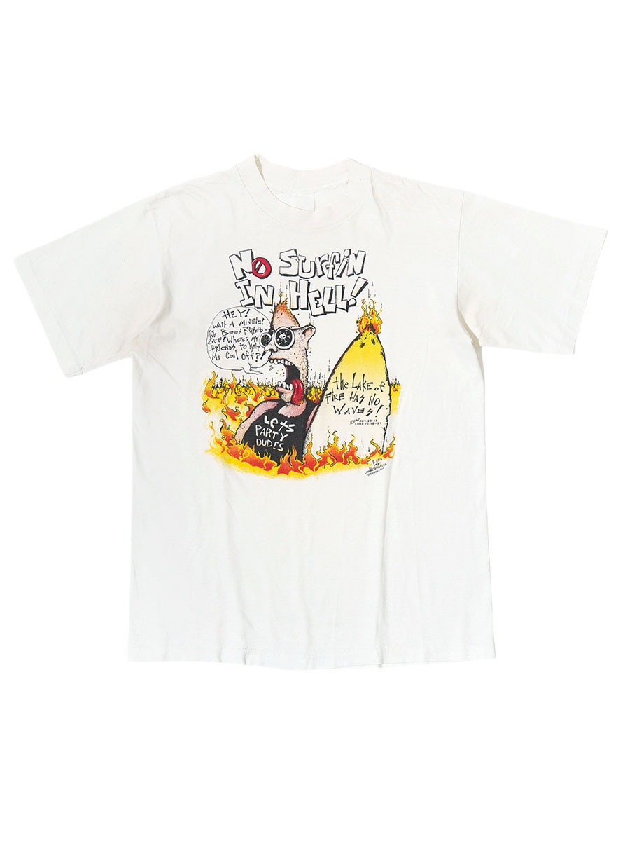 80'S BAD OTIS LINK ''NO SURFIN IN HELL'' T SHIRT (APPROX.LARGE)