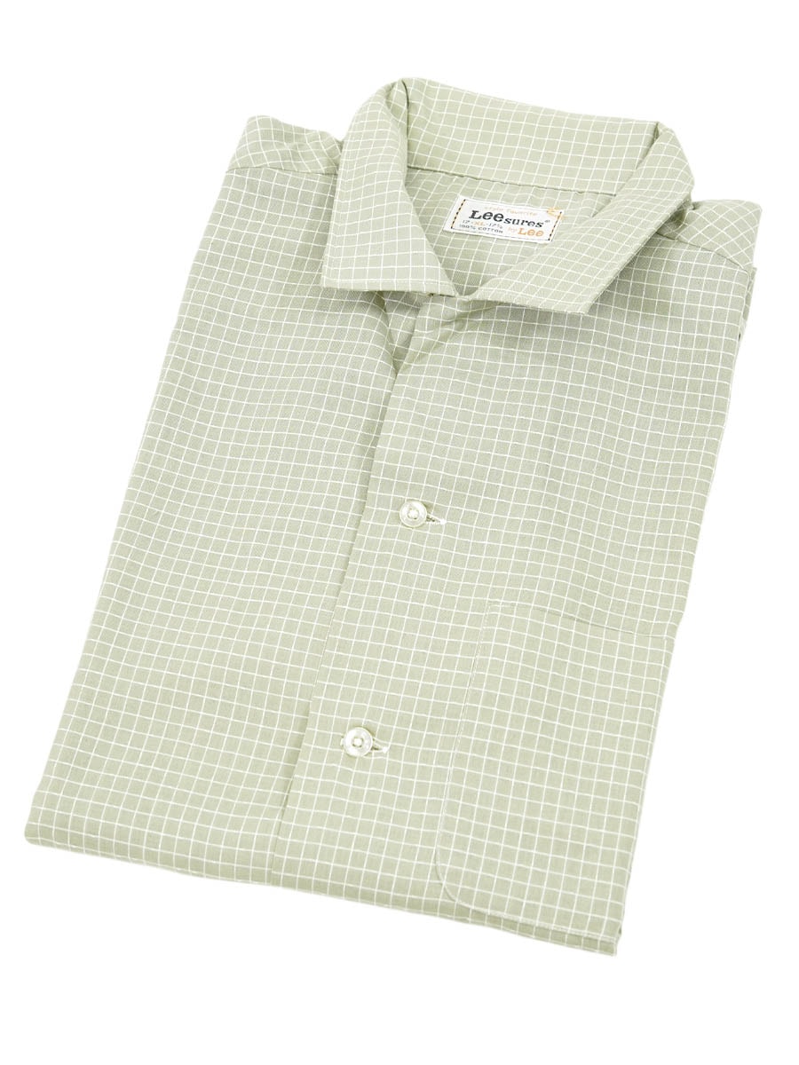 60'S～ LEESURES BY LEE 100%COTTON PLAID S/S SHIRT (SIZE.X LARGE) NOS