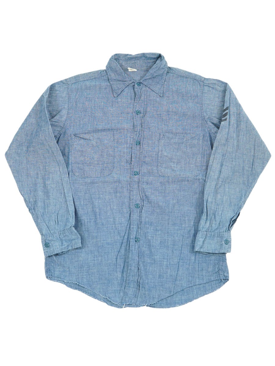 70'S LONG SLEEVE CHAMBRAY SHIRT STENCIL (SIZE.15)