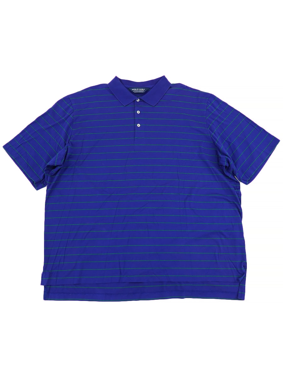 RALPH LAUREN 100% PIMA COTTON NARROW BORDER S/S POLO SHIRT (SIZE. XX LARGE)