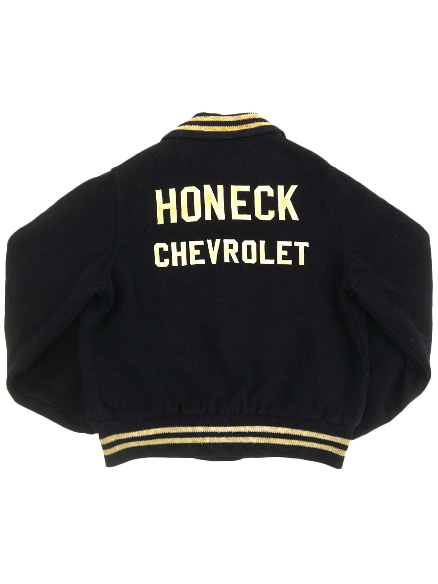 50'S ''HONECK CHEVROLET'' VARSITY JACKET BLACK (APPROX.40)