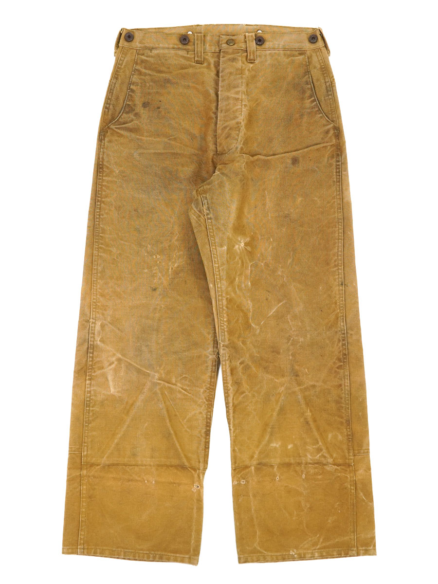 40'S BLACK BEAR BRAND BROWN DUCK LOGGER PANTS (APPROX.W31 L28)