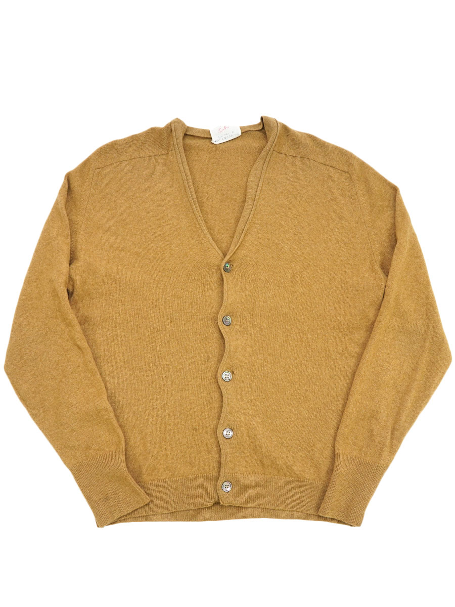70'S～ CASHMERE CARDIGAN BROWN (APPROX.MEDIUM) MADE IN ENGLAND