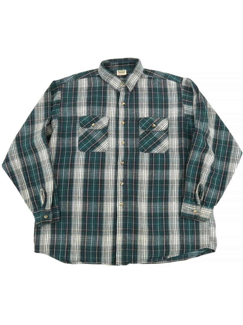 90'S FIVEBROTHER PLAID FLANNEL SHIRT (SIZE. TALLMAN 2-XLARGE)