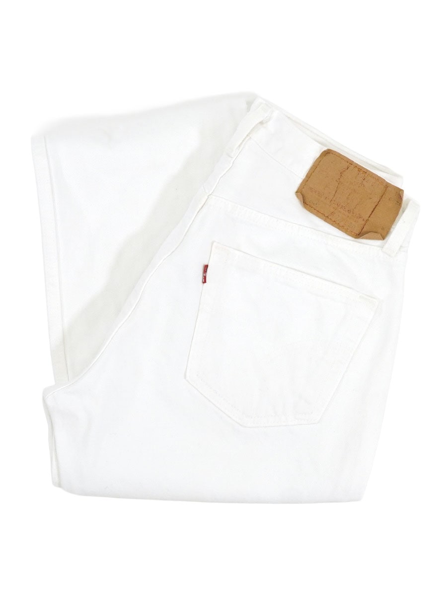 90'S LEVI'S 501 WHITE JEANS (SIZE. W32 L30) FOR WOMEN MADE IN USA