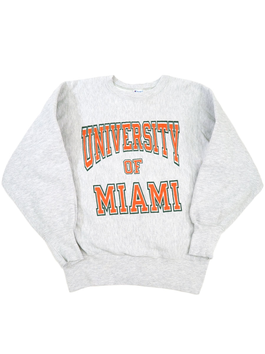 90'S CHMAPION REVERSE WEAVE CREW ''UNIVERSITY OF MIAMI'' (SIZE.MEDIUM) MADE IN USA