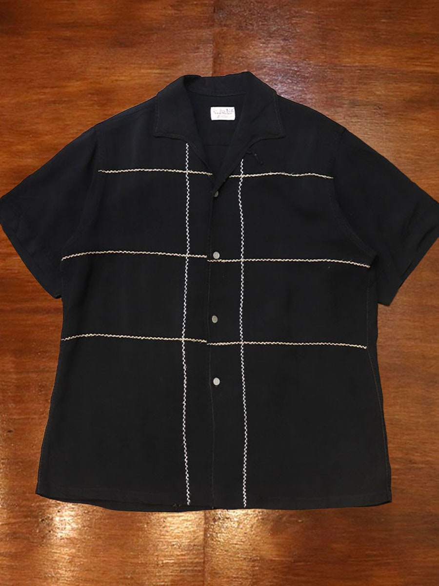1960s S/S BLACK RAYON , Size M | SOLD OUT | | BerBerJin WebStore