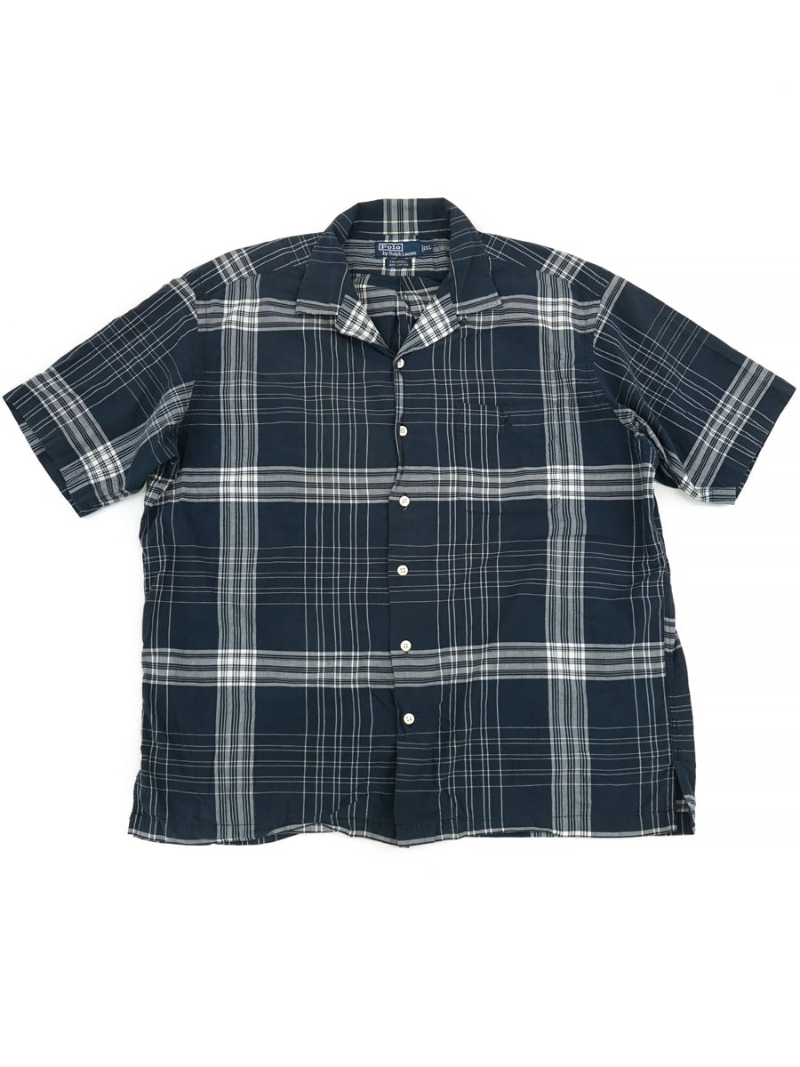 RALPH LAUREN CALDWELL 100%COTTON PLAID S/S SHIRT (SIZE. X LARGE)
