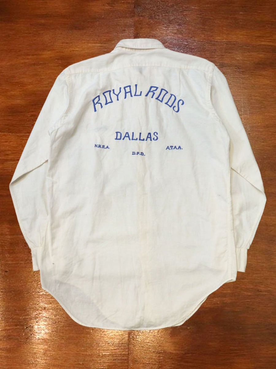 1960s L/S CAR CLUB SHIRT , Size ML