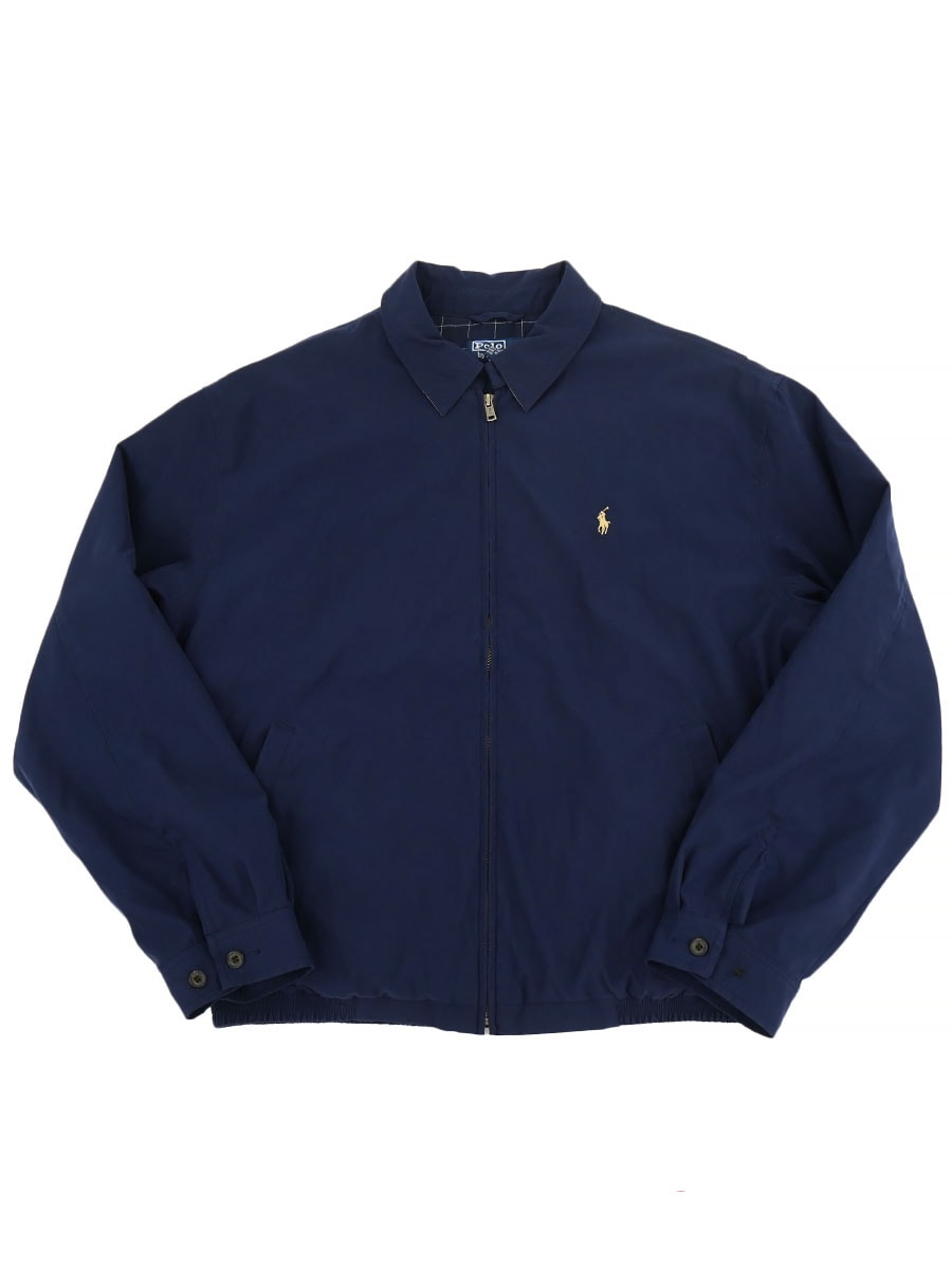 RALPH LAUREN DRIZZLER JACKET WITH WINDOWPANE CHECK NAVY (SIZE