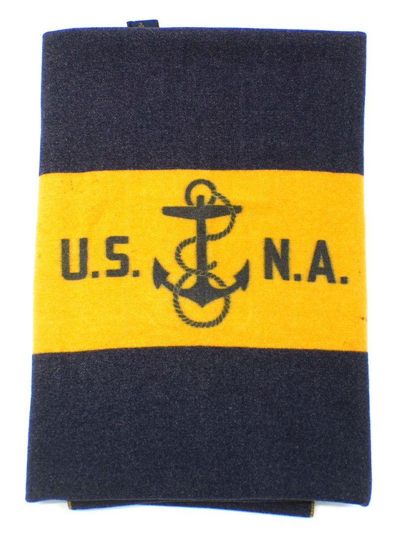 40'S～ U.S.NAVAL ACADEMY ''U.S.N.A.'' WOOL BLANKET (APPROX.194×126) 