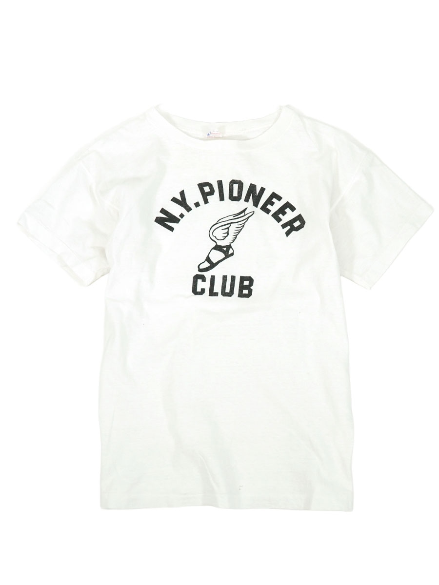 50'S CHAMPION ''N.Y.PIONEER CLUB'' WING FOOT T SHIRT WHITE (SIZE.LARGE)