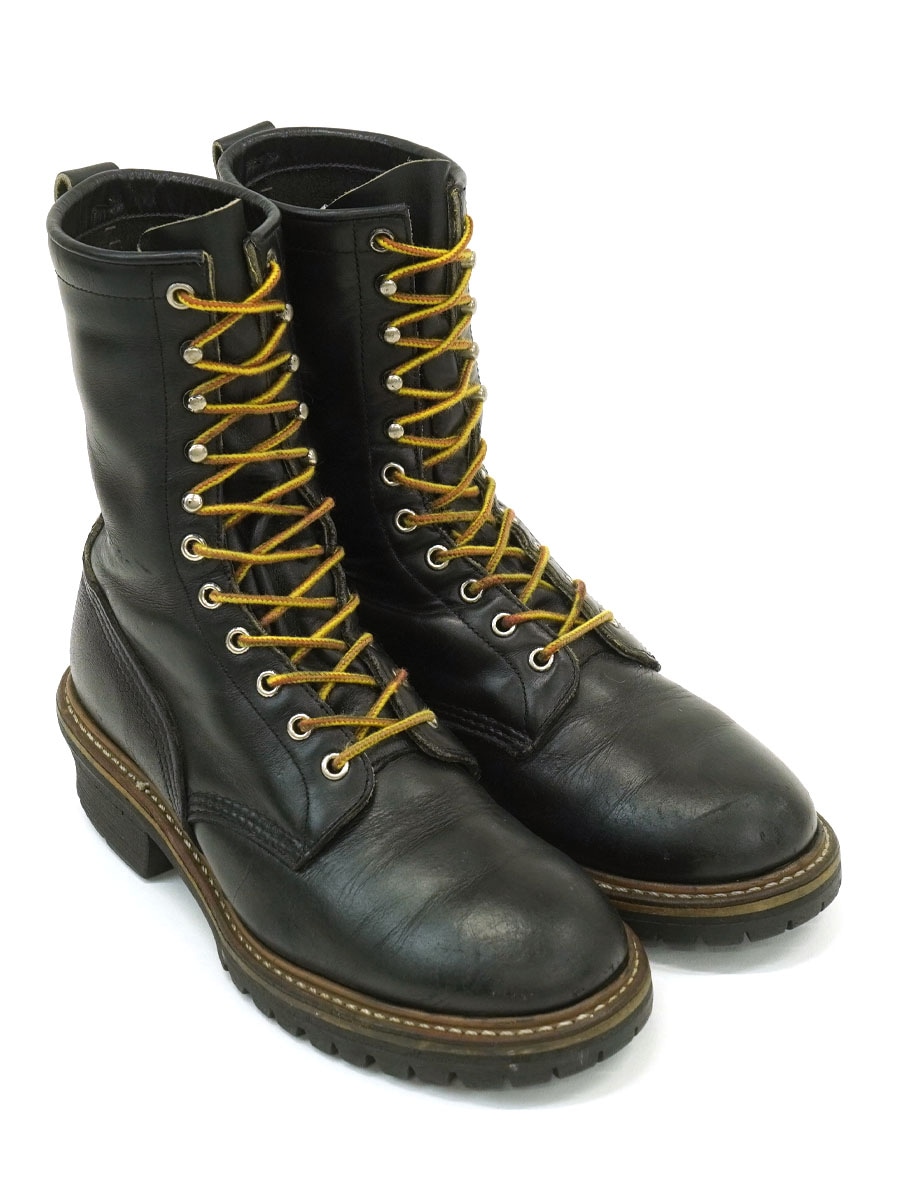 RED WING #699 LOGGER BOOTS BLACK (SIZE.8 C)