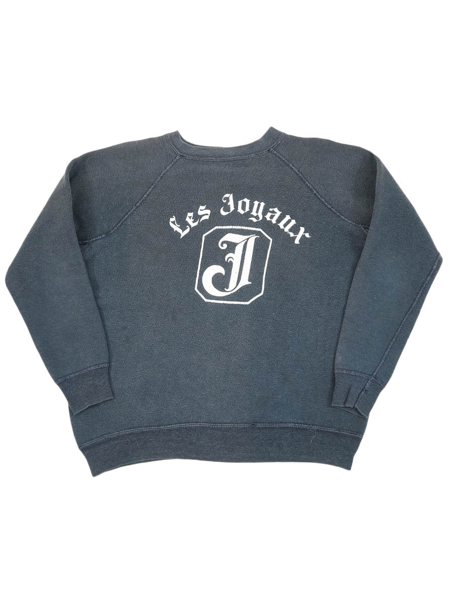 60'S ''LES JOYAUX'' RAGLAN SLEEVE SWEAT SHIRT NAVY (APPROX.MEDIUM)