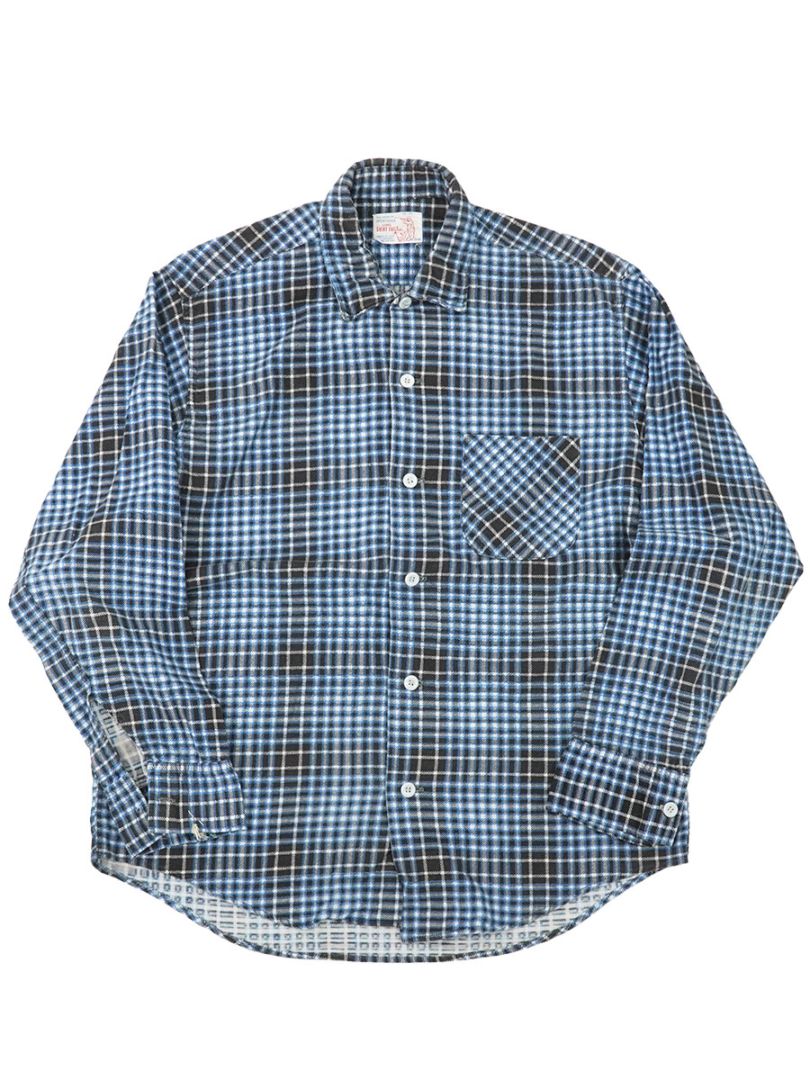60'S THE DRESS UP SPORTSMAN PLAID PRINT FLANNE SHIRT (SIZE. 16 1/2) 
