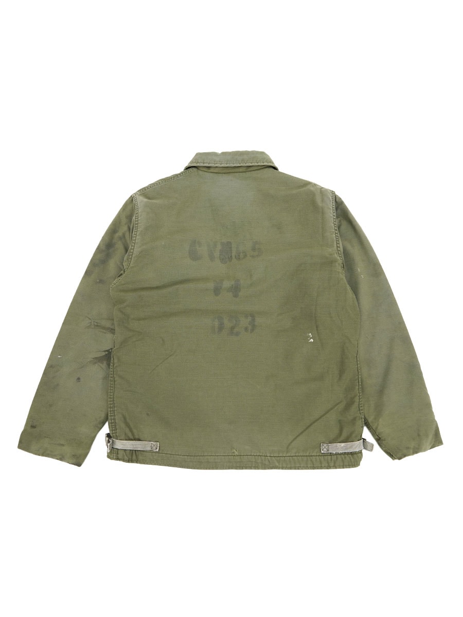 '85 U.S.NAVY A-2 DECK JAKCET WITH STENCIL (SIZE.LARGE)