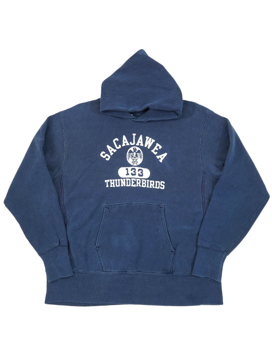 70'S CHAMPION REVERSE WEAVE HOODIE ''SACAJAWEA THUNDERBIRDS'' NAVY (SIZE.LARGE)