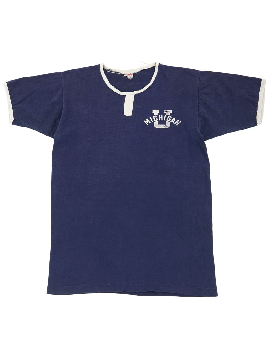 60'S CHAMPION ''MICHIGAN'' RINGER T SHIRT NAVY (APPROX.LARGE)
