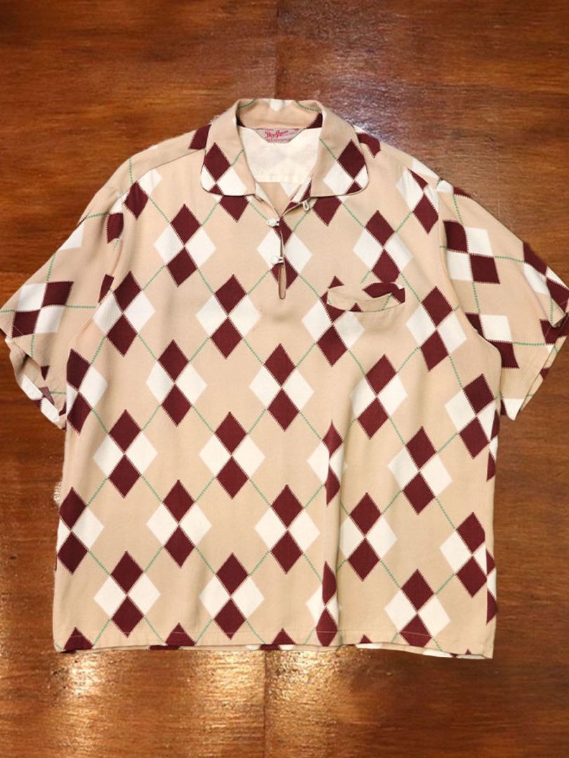 1950s S/S ARGYLE SHIRT , Size L