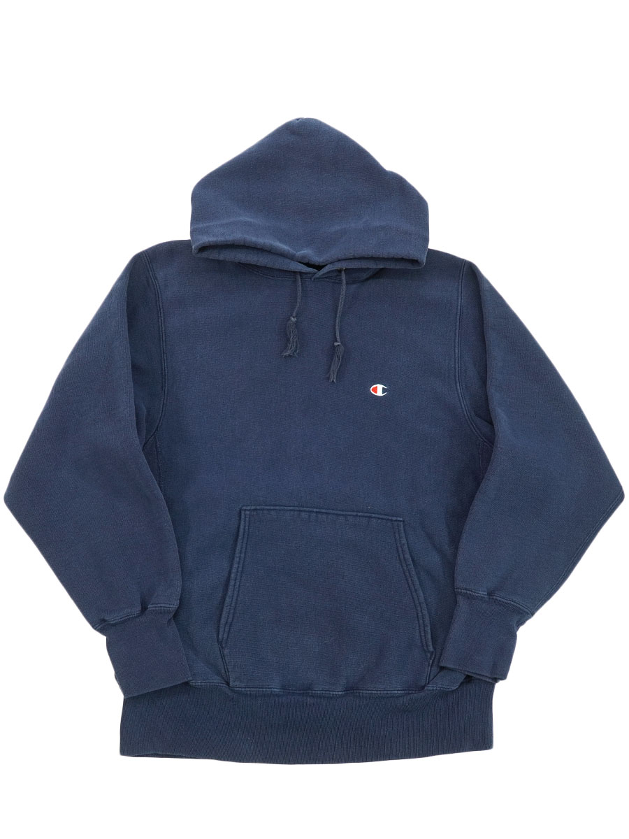 90'S CHAMPION REVERSE WEAVE HOODIE PLAIN NAVY (SIZE. LARGE) | SOLD