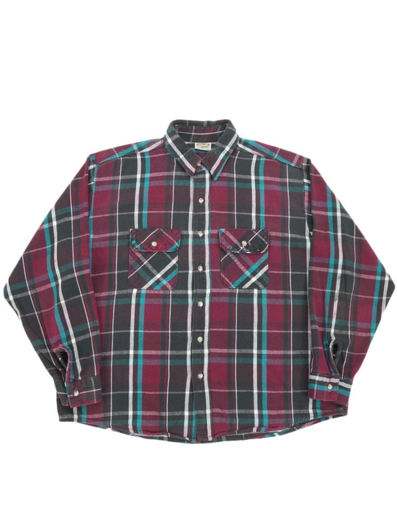 90'S FIVEBROTHER PLAID FLANNEL SHIRT (SIZE. 2XL) | NEW ITEM