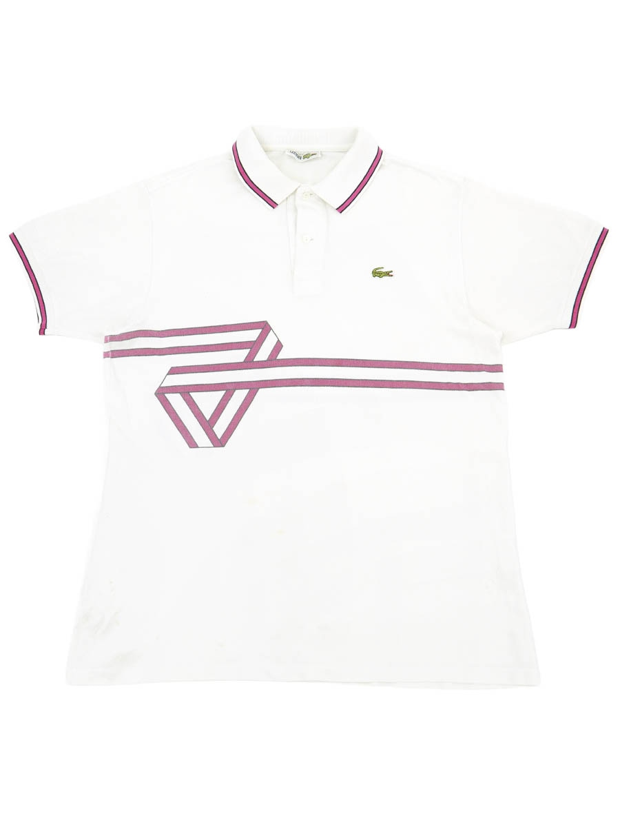 80'S CHEMISE LACOSTE STRIPE POLO SHIRT (APPROX.MEDIUM) MADE IN